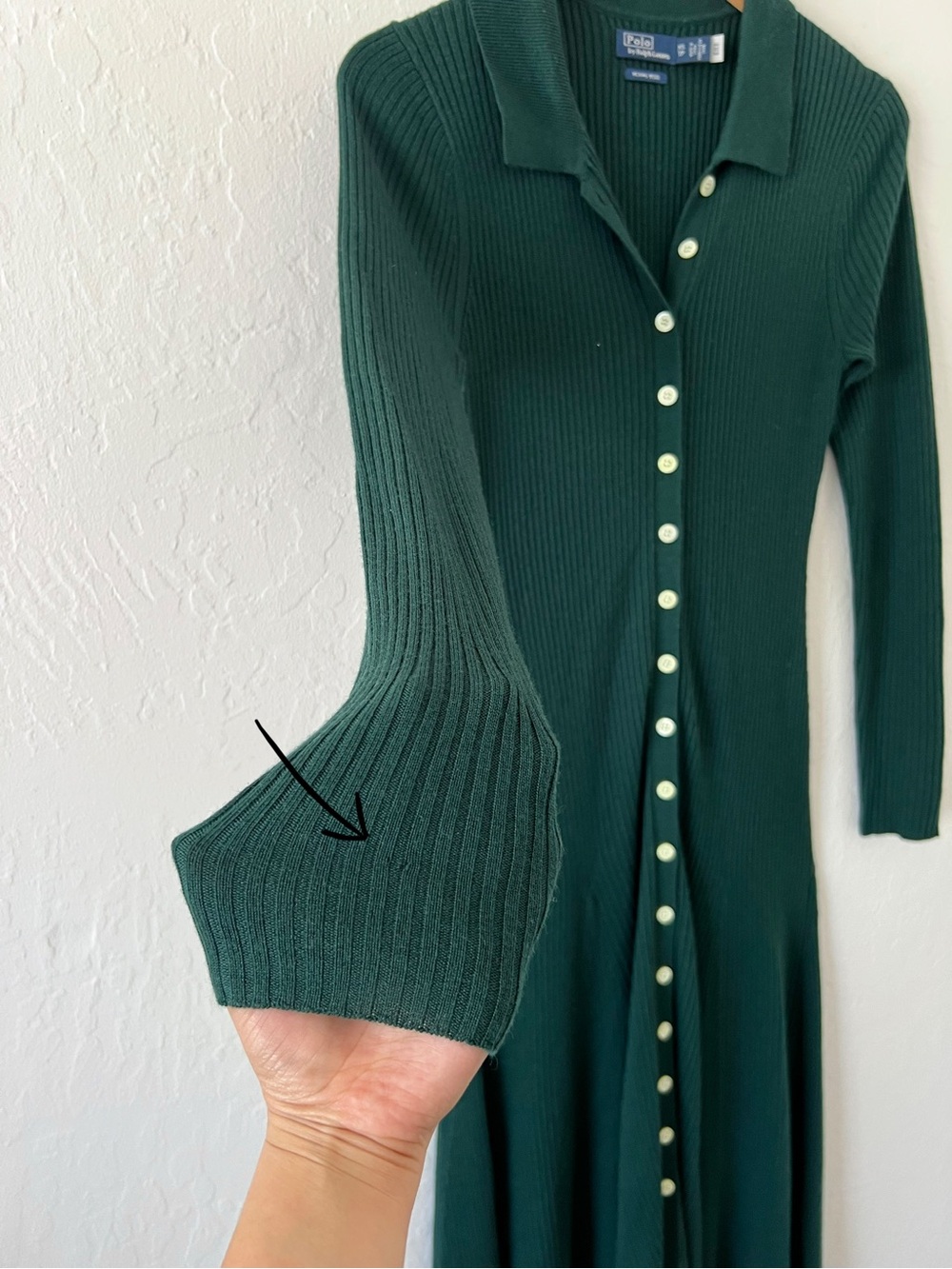 Polo Ralph Lauren Rib-Knit Merino Wool Polo Sweater Dress - Picture 7 of 13